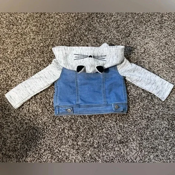 Cat & Jack Toddler Cat Jean and Jersey Jacket - size 12 months - Picture 3 of 7